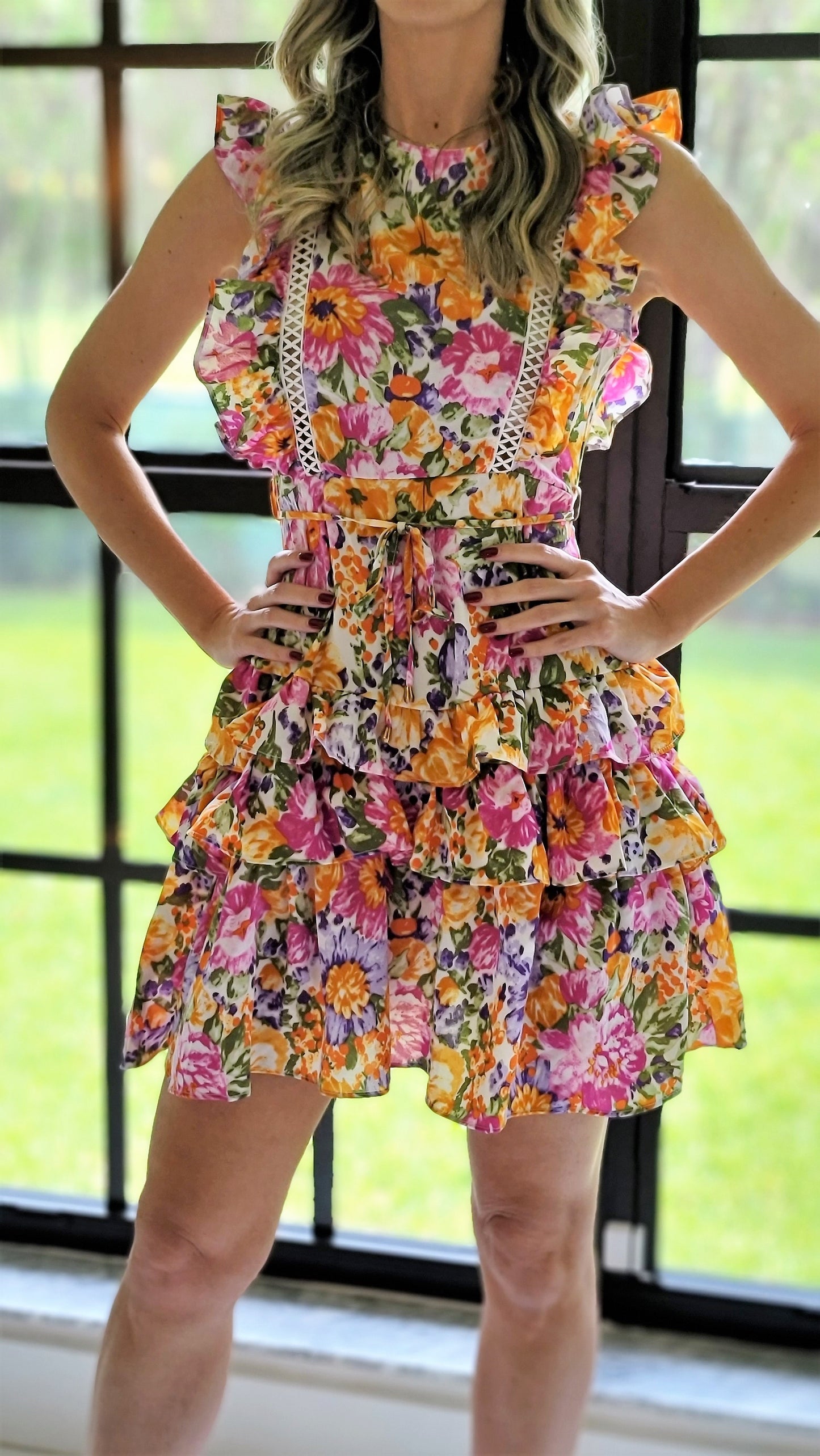 FLOWER SHORT DRESS