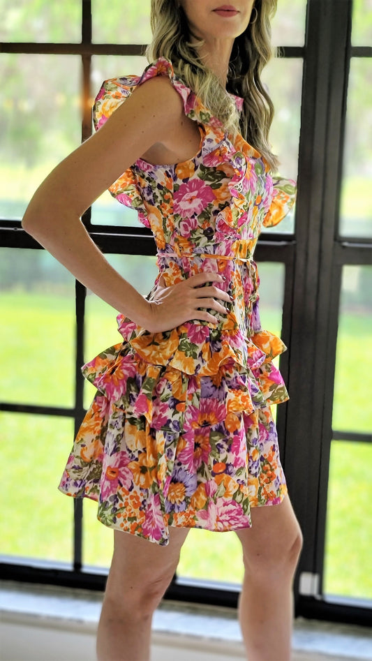 FLOWER SHORT DRESS