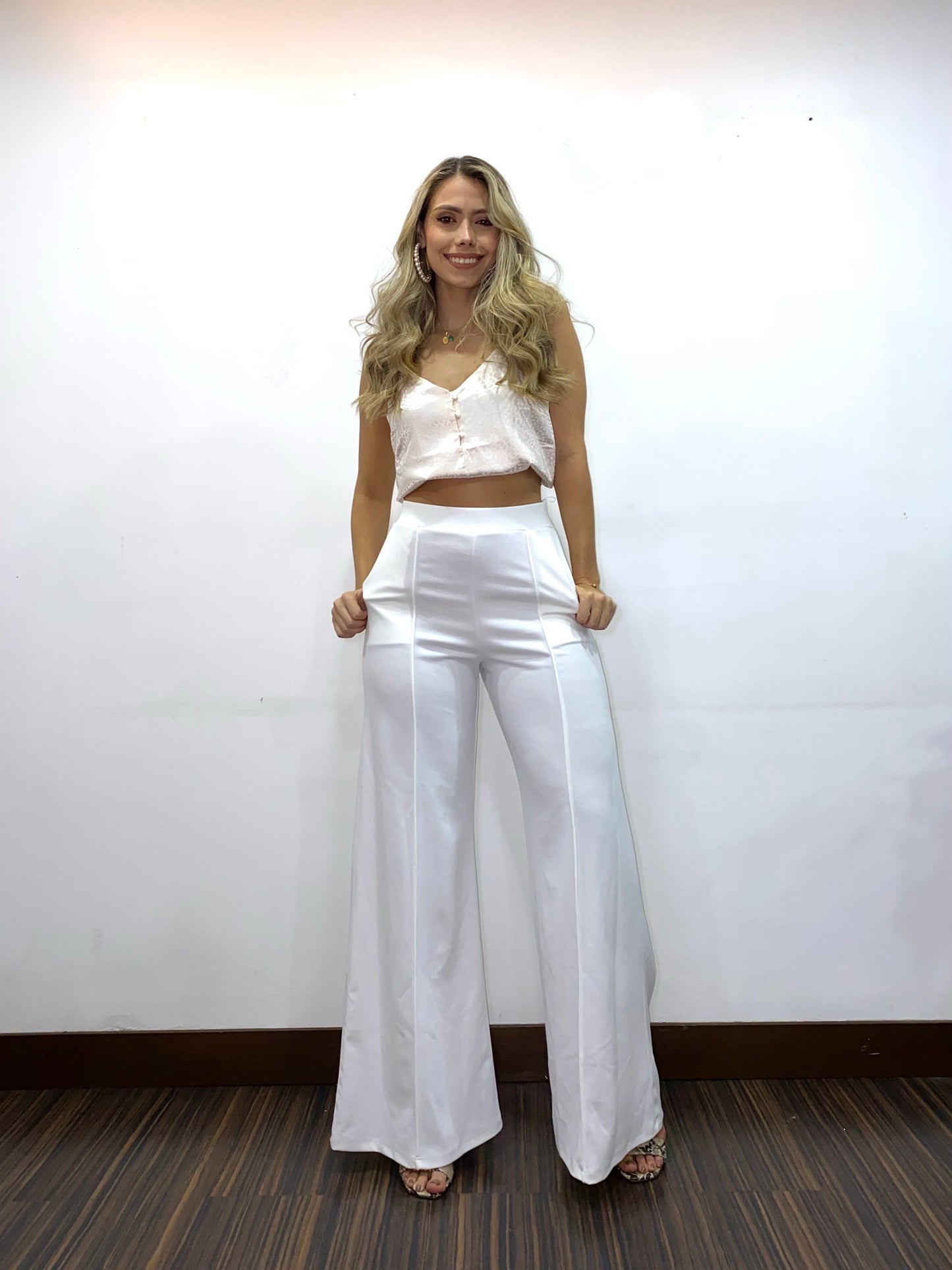 WHITE PALAZZO PANTS