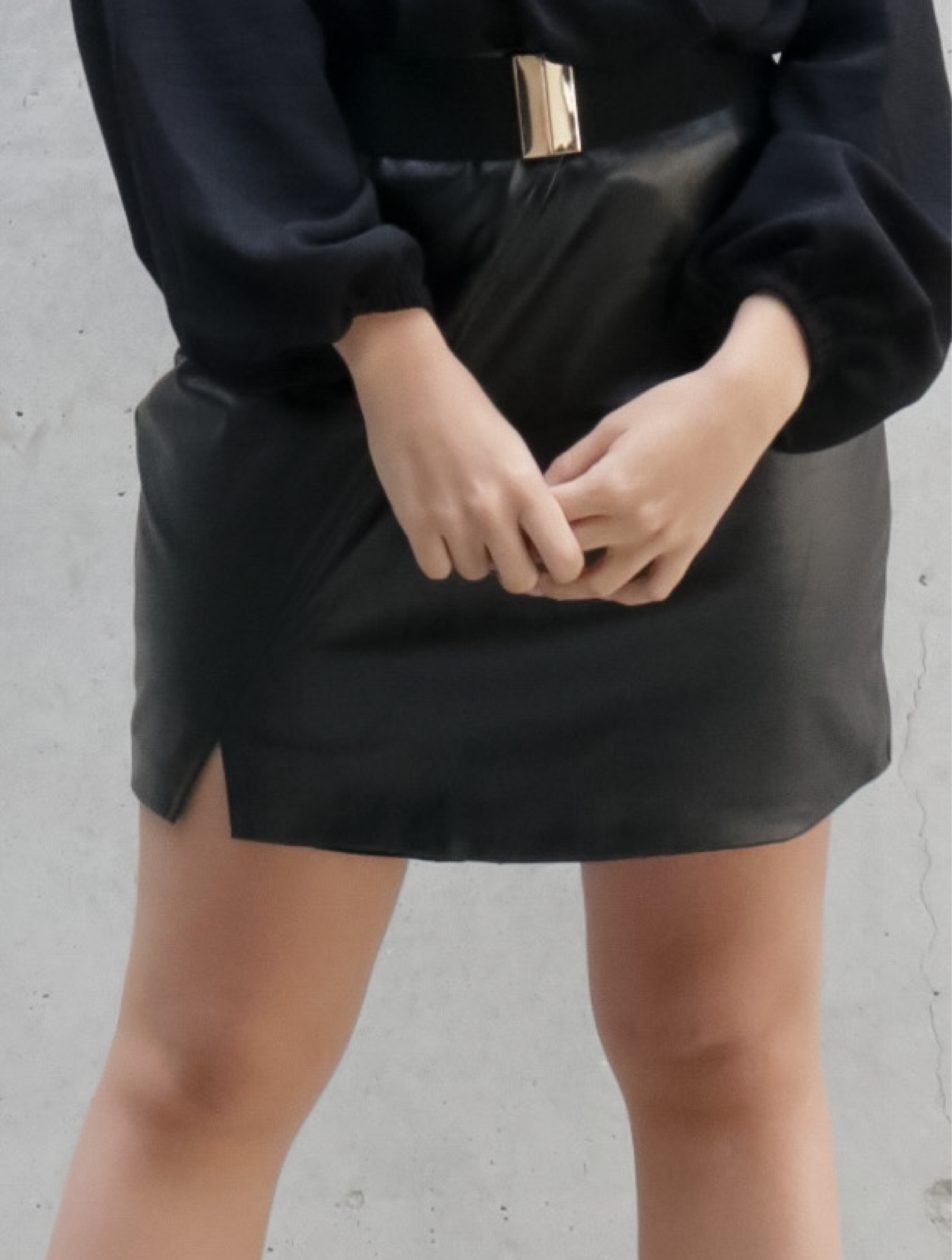 FAUX LEATHER SKIRT